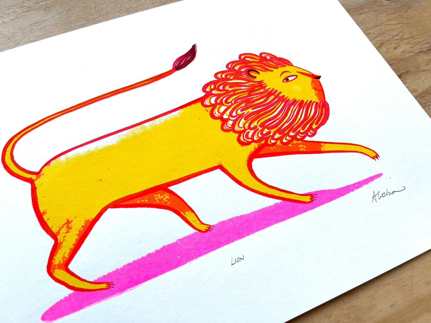Lion - pink and yellow