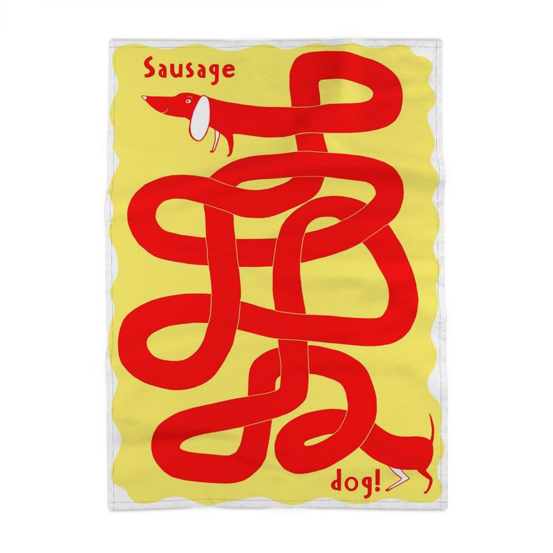 Sausage Dog tea towel