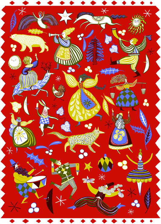 Christmas Characters Tea Towel