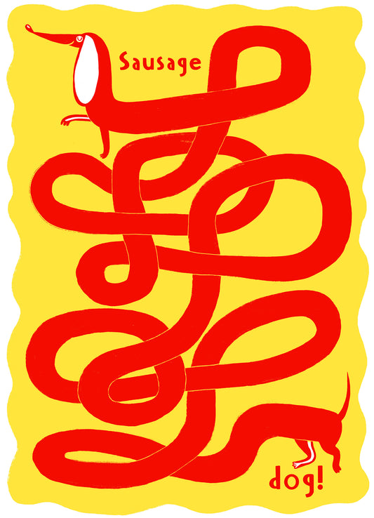 Sausage Dog tea towel