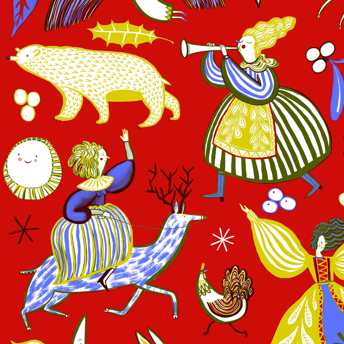 Christmas Characters Tea Towel